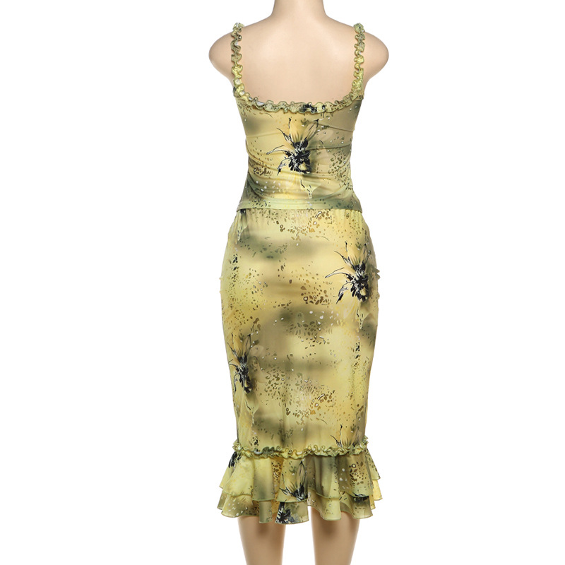 فستان نسائي من قطعتين بطبعة زه - مراجعة Midi Skirt Floral وسعره